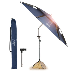Sunphio Beach Umbrella with Sand Anchor, Windproof