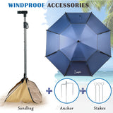 Sunphio Beach Umbrella with Sand Anchor, Windproof