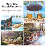 Sunphio Beach Umbrella with Sand Anchor, Windproof