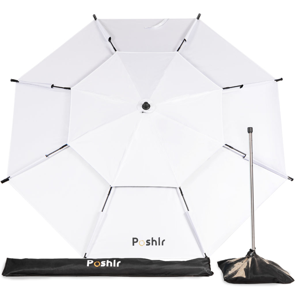 Poshlr Premium Beach Umbrella, Portable, Windproof and Lightweight
