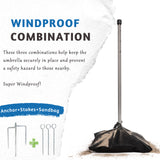 Poshlr Premium Beach Umbrella, Portable, Windproof and Lightweight