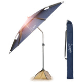 Sunphio Beach Umbrella with Sandbag, Windproof (Blue)