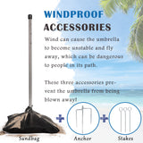 Luxbur Beach Umbrella, UV Protection and Windproof (Orange)