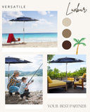 Luxbur Beach Umbrella, UV Protection and Windproof (Orange)