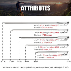 Sunphio 4PCS Outdoor Camping Tent Spike, High Strength Stainless Steel