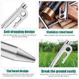 Sunphio 4PCS Outdoor Camping Tent Spike, High Strength Stainless Steel