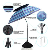 Luxbur Windproof Beach Umbrella Blue