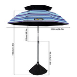 Luxbur Windproof Beach Umbrella Blue